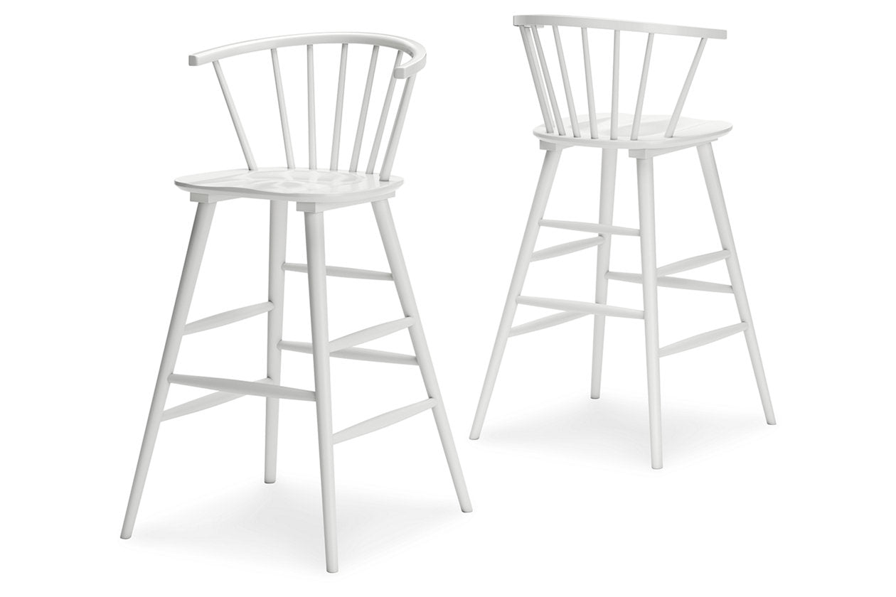 Grannen White Bar Height Stool, Set of 2 - D407-130 - Bien Home Furniture &amp; Electronics