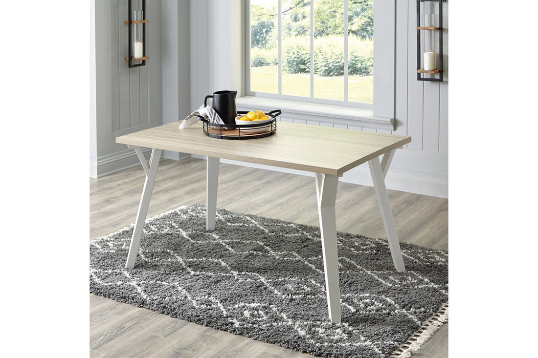 Grannen White/Natural Dining Table - D407-25 - Bien Home Furniture &amp; Electronics