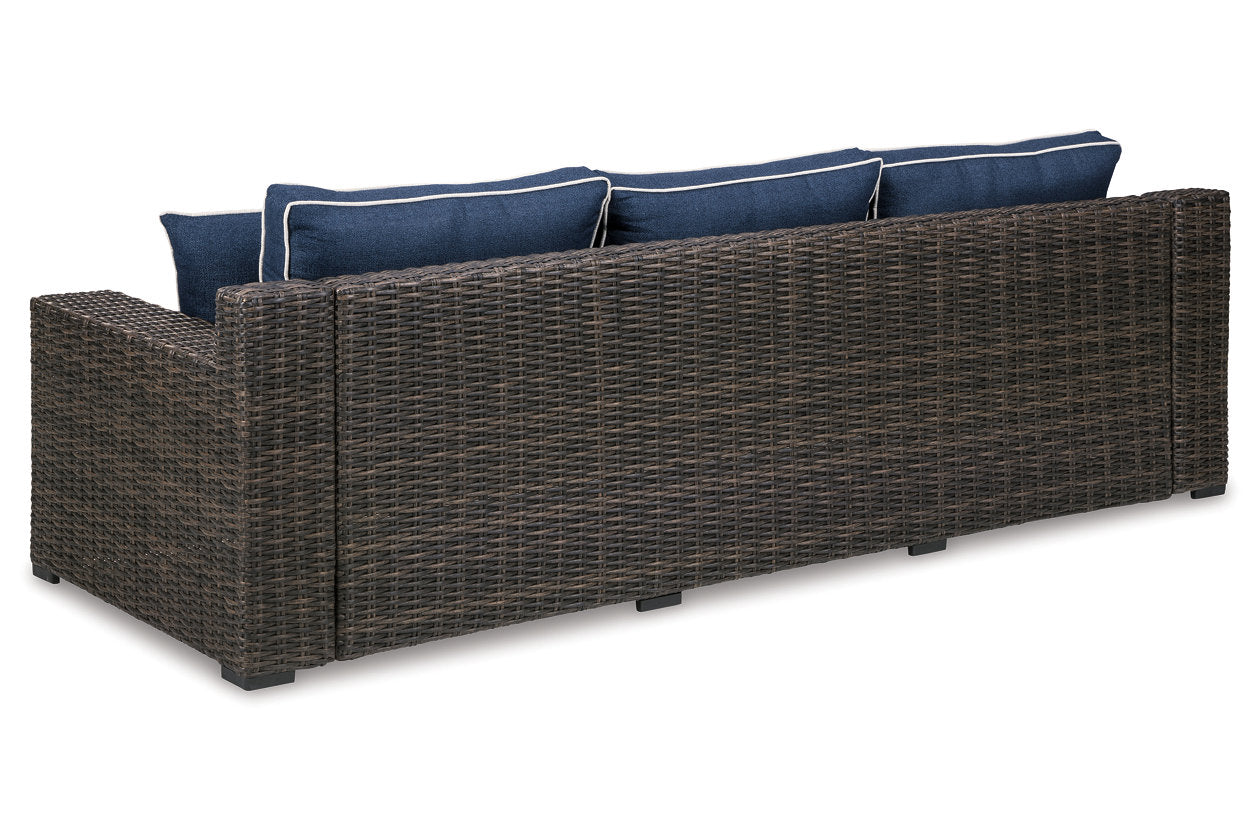 Grasson Lane Brown/Blue Sofa with Cushion - P783-838 - Bien Home Furniture &amp; Electronics