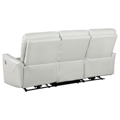 Greenfield 2-piece Upholstered Power Reclining Sofa Set Ivory - 610261P-S2 - Bien Home Furniture &amp; Electronics