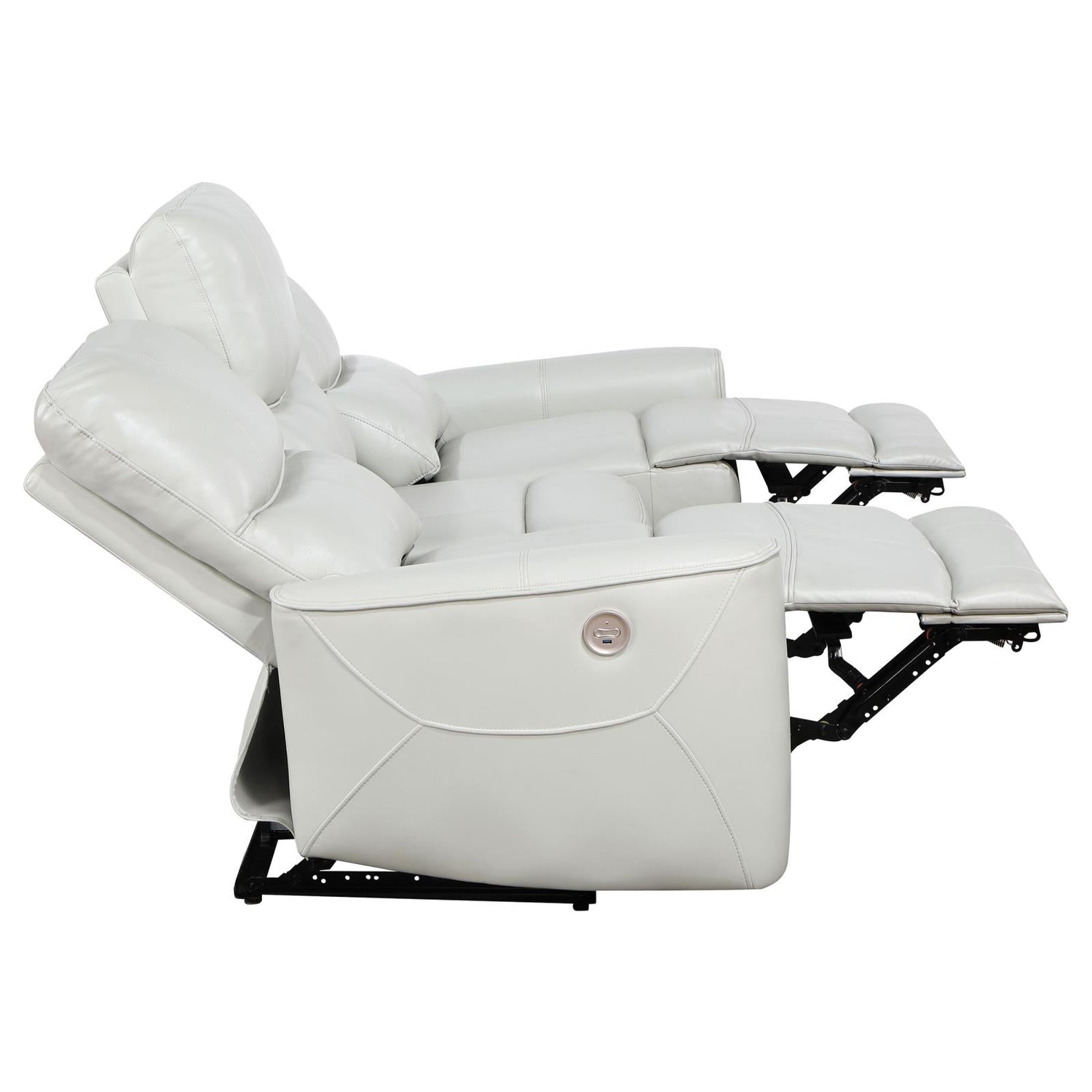Greenfield 2-piece Upholstered Power Reclining Sofa Set Ivory - 610261P-S2 - Bien Home Furniture &amp; Electronics