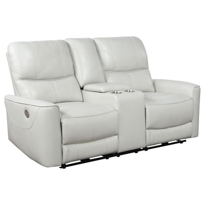 Greenfield 2-piece Upholstered Power Reclining Sofa Set Ivory - 610261P-S2 - Bien Home Furniture &amp; Electronics