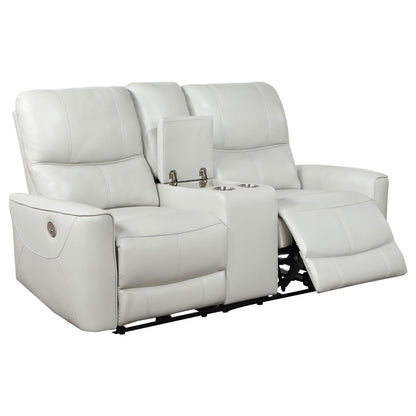 Greenfield 2-piece Upholstered Power Reclining Sofa Set Ivory - 610261P-S2 - Bien Home Furniture &amp; Electronics