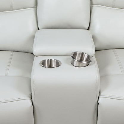 Greenfield 2-piece Upholstered Power Reclining Sofa Set Ivory - 610261P-S2 - Bien Home Furniture &amp; Electronics