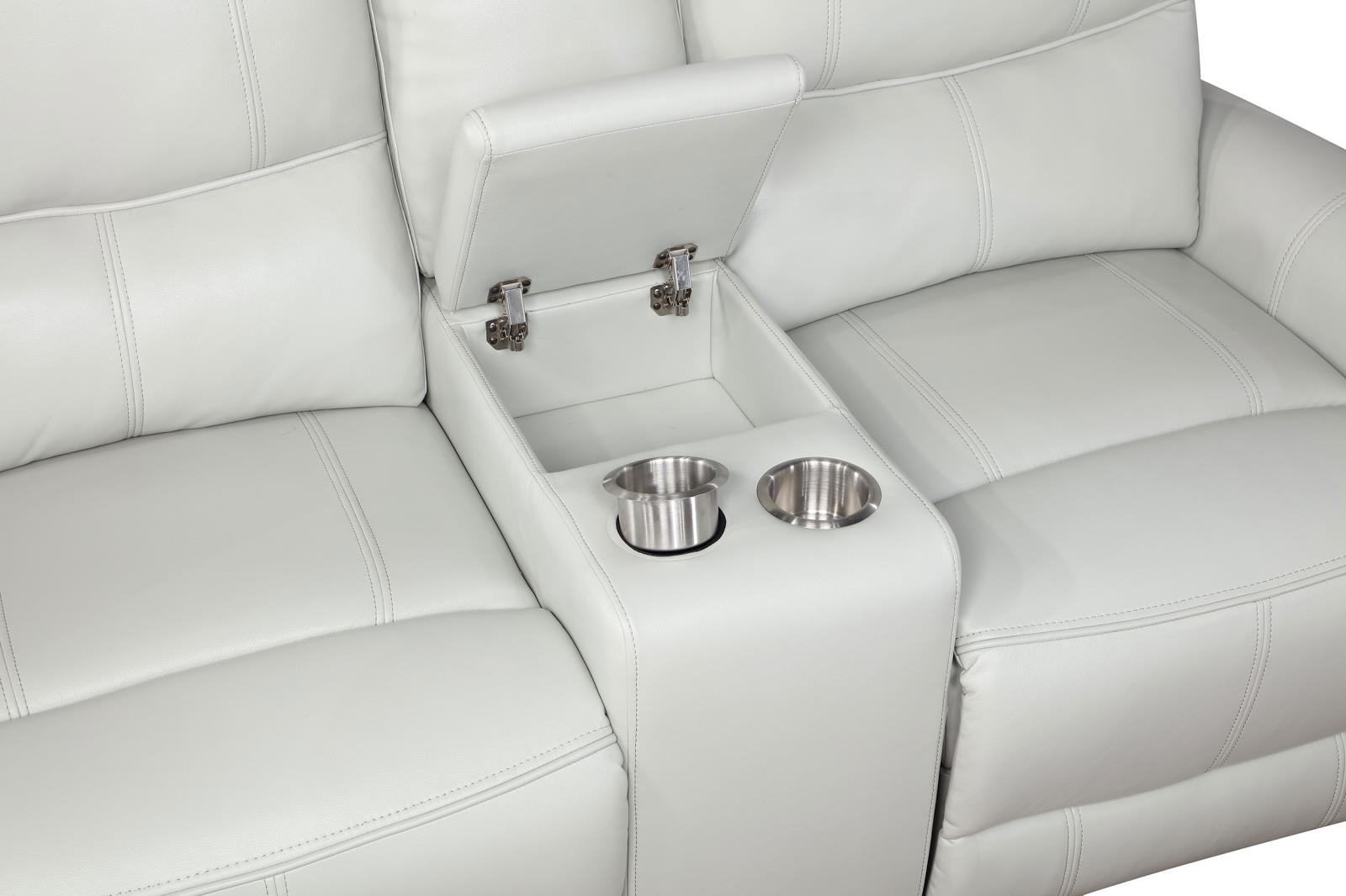 Greenfield 2-piece Upholstered Power Reclining Sofa Set Ivory - 610261P-S2 - Bien Home Furniture &amp; Electronics