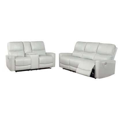 Greenfield 2-piece Upholstered Power Reclining Sofa Set Ivory - 610261P-S2 - Bien Home Furniture &amp; Electronics