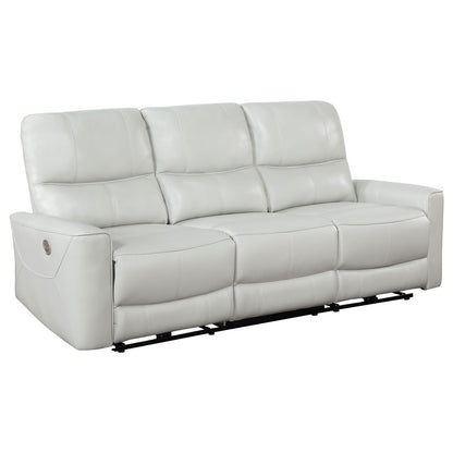 Greenfield 2-piece Upholstered Power Reclining Sofa Set Ivory - 610261P-S2 - Bien Home Furniture &amp; Electronics