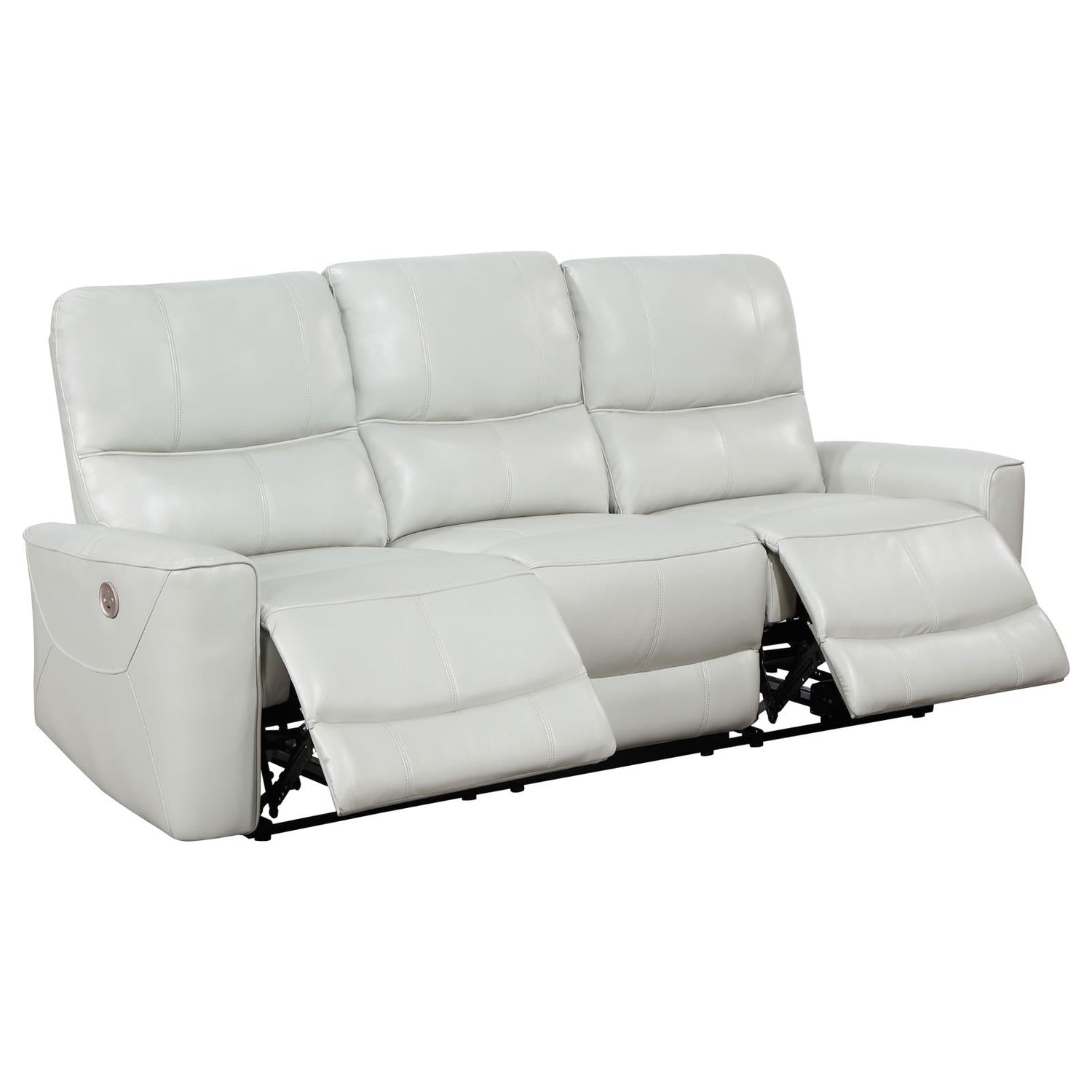Greenfield 2-piece Upholstered Power Reclining Sofa Set Ivory - 610261P-S2 - Bien Home Furniture &amp; Electronics