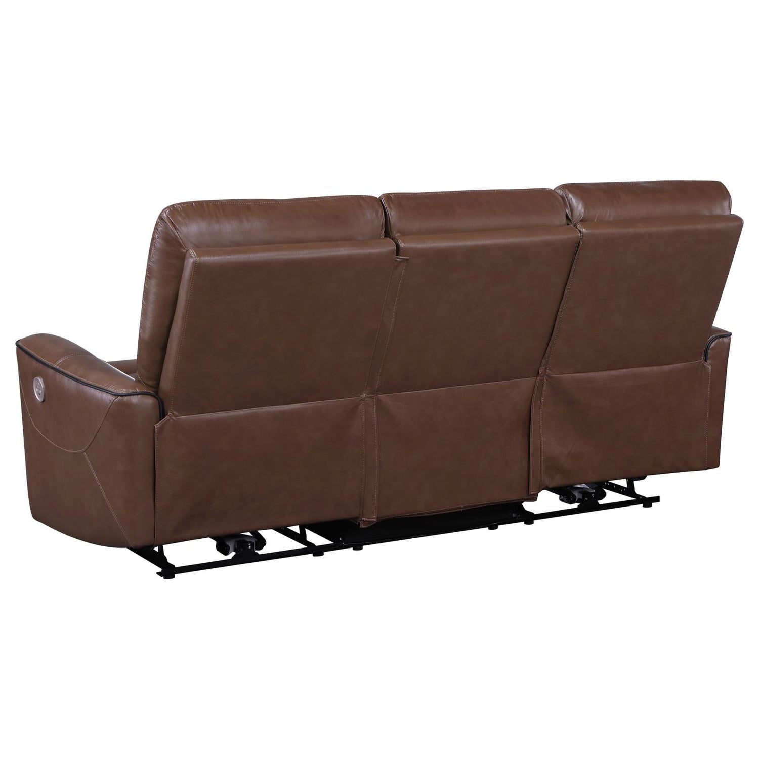 Greenfield 2-piece Upholstered Power Reclining Sofa Set Saddle Brown - 610264P-S2 - Bien Home Furniture &amp; Electronics