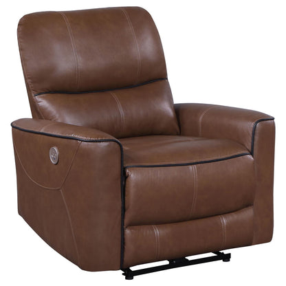 Greenfield 3-piece Upholstered Power Reclining Sofa Set Saddle Brown - 610264P-S3 - Bien Home Furniture &amp; Electronics