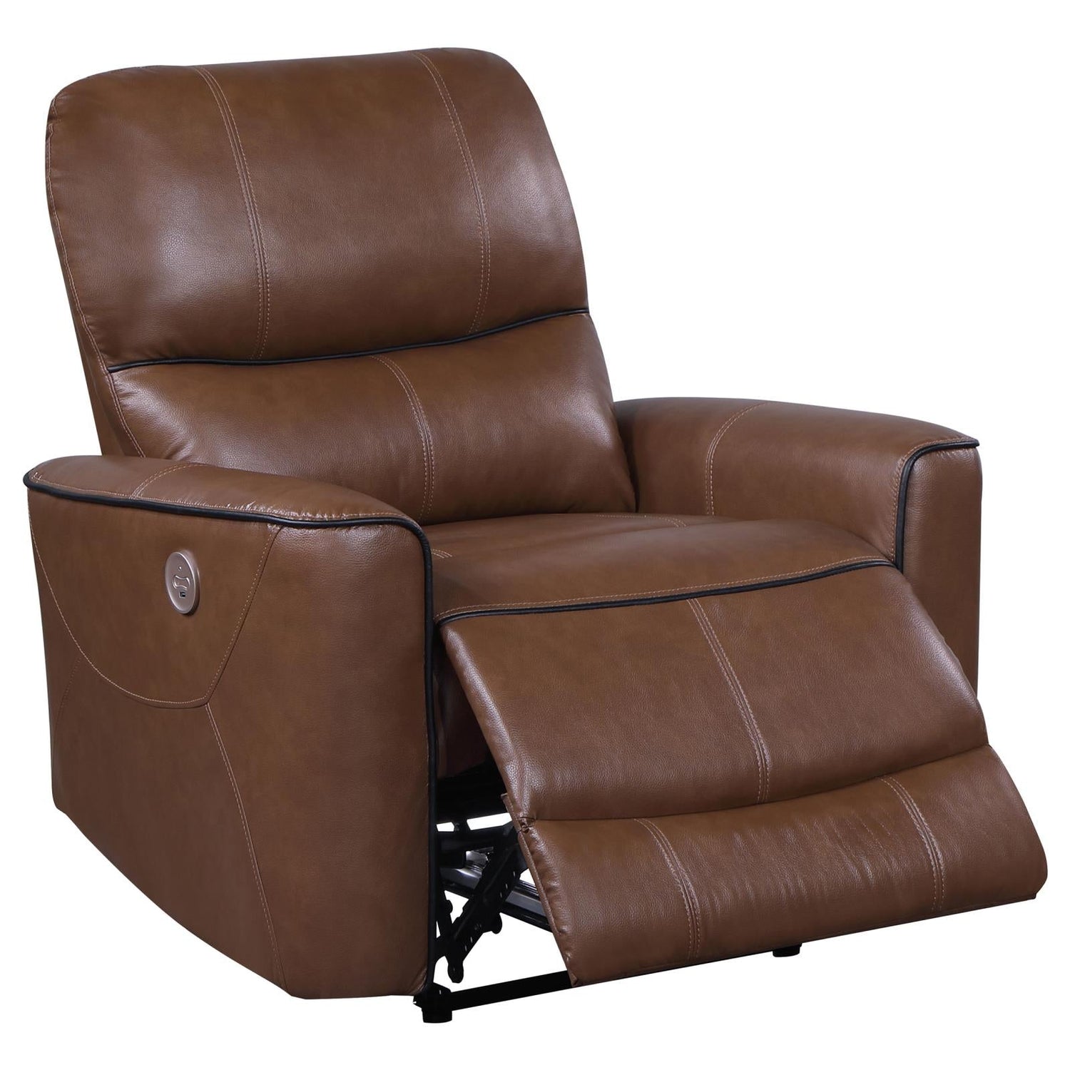 Greenfield 3-piece Upholstered Power Reclining Sofa Set Saddle Brown - 610264P-S3 - Bien Home Furniture &amp; Electronics