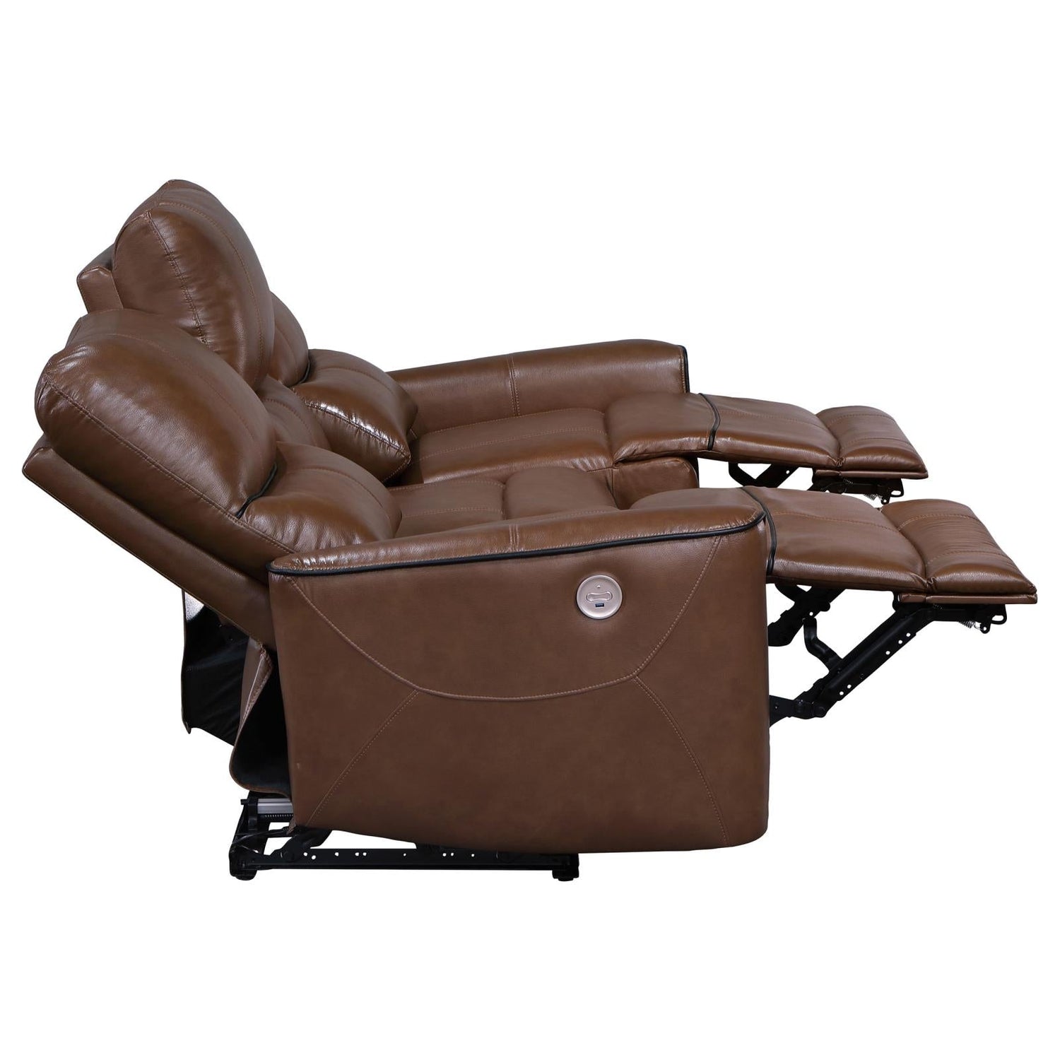 Greenfield 3-piece Upholstered Power Reclining Sofa Set Saddle Brown - 610264P-S3 - Bien Home Furniture &amp; Electronics