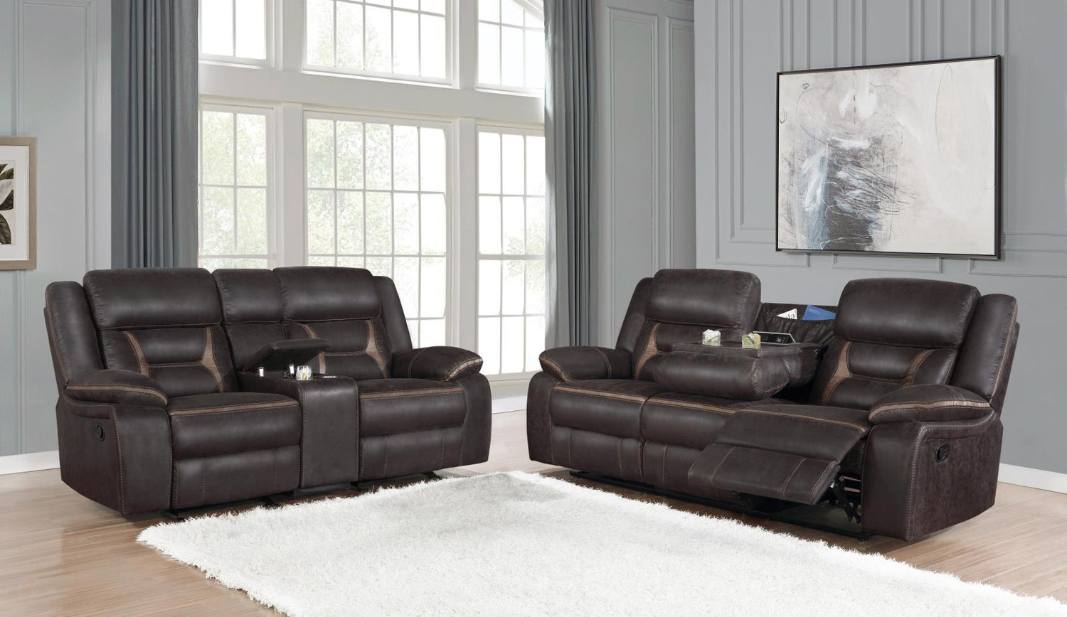 Greer Upholstered Tufted Living Room Set - 651354-S2 - Bien Home Furniture &amp; Electronics