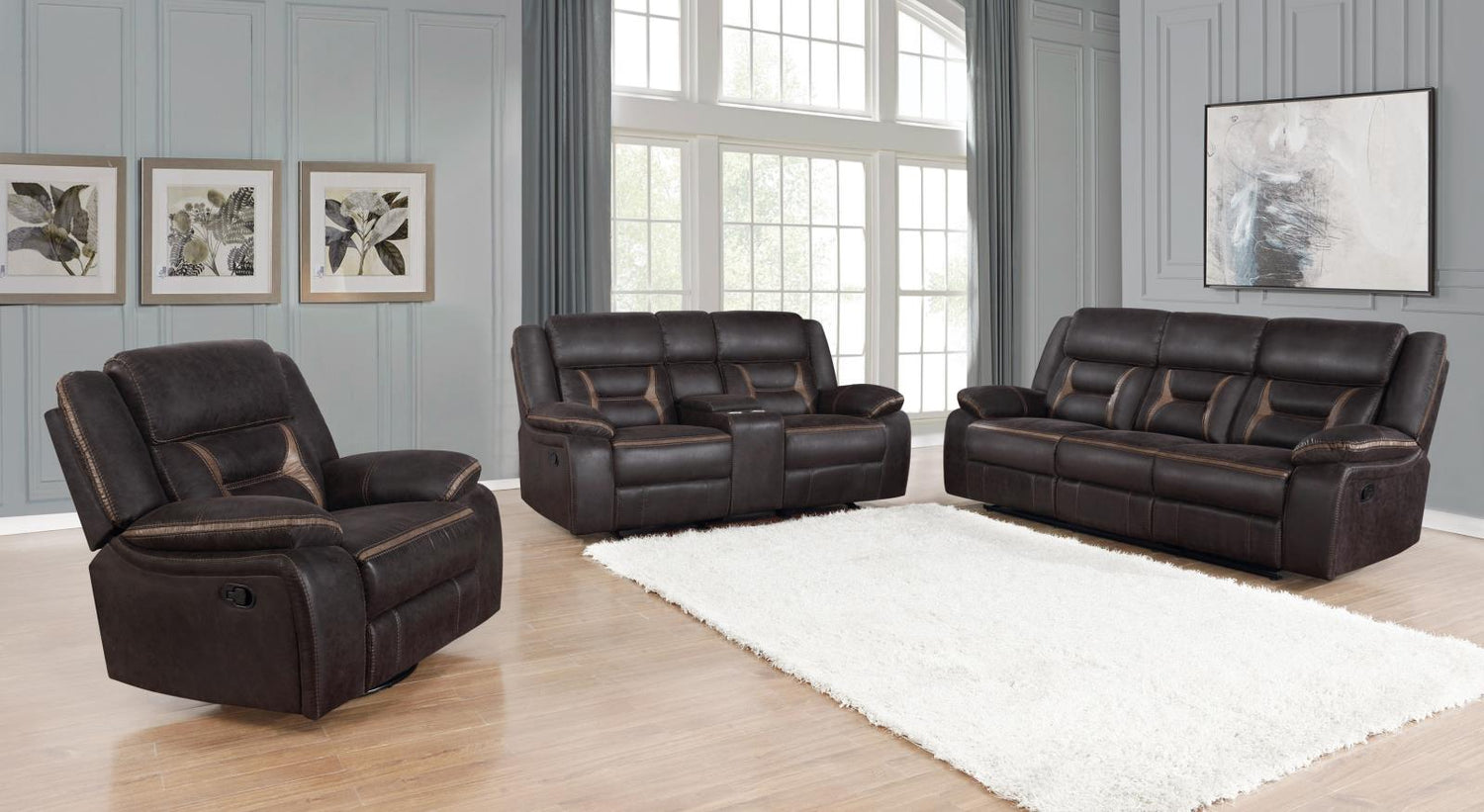 Greer Upholstered Tufted Living Room Set - 651354-S3 - Bien Home Furniture &amp; Electronics