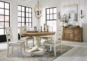 Grindleburg Light Brown/Antique White Round Dining Set - SET | D754-50T | D754-50B | D754-01(2) - Bien Home Furniture & Electronics
