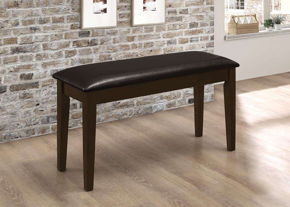 Guillen 5-Piece Dining Set with Bench Cappuccino/Dark Brown - 150232 - Bien Home Furniture &amp; Electronics