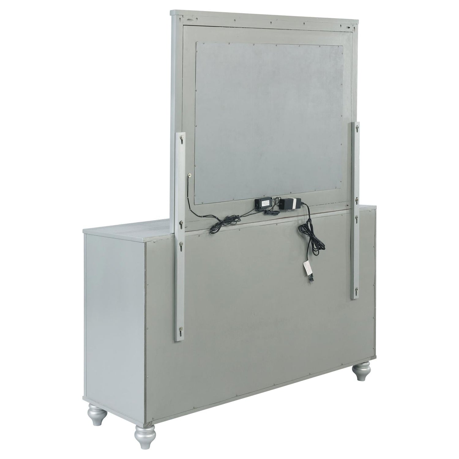 Gunnison 6-drawer Dresser with Mirror Silver Metallic - 223213M - Bien Home Furniture &amp; Electronics