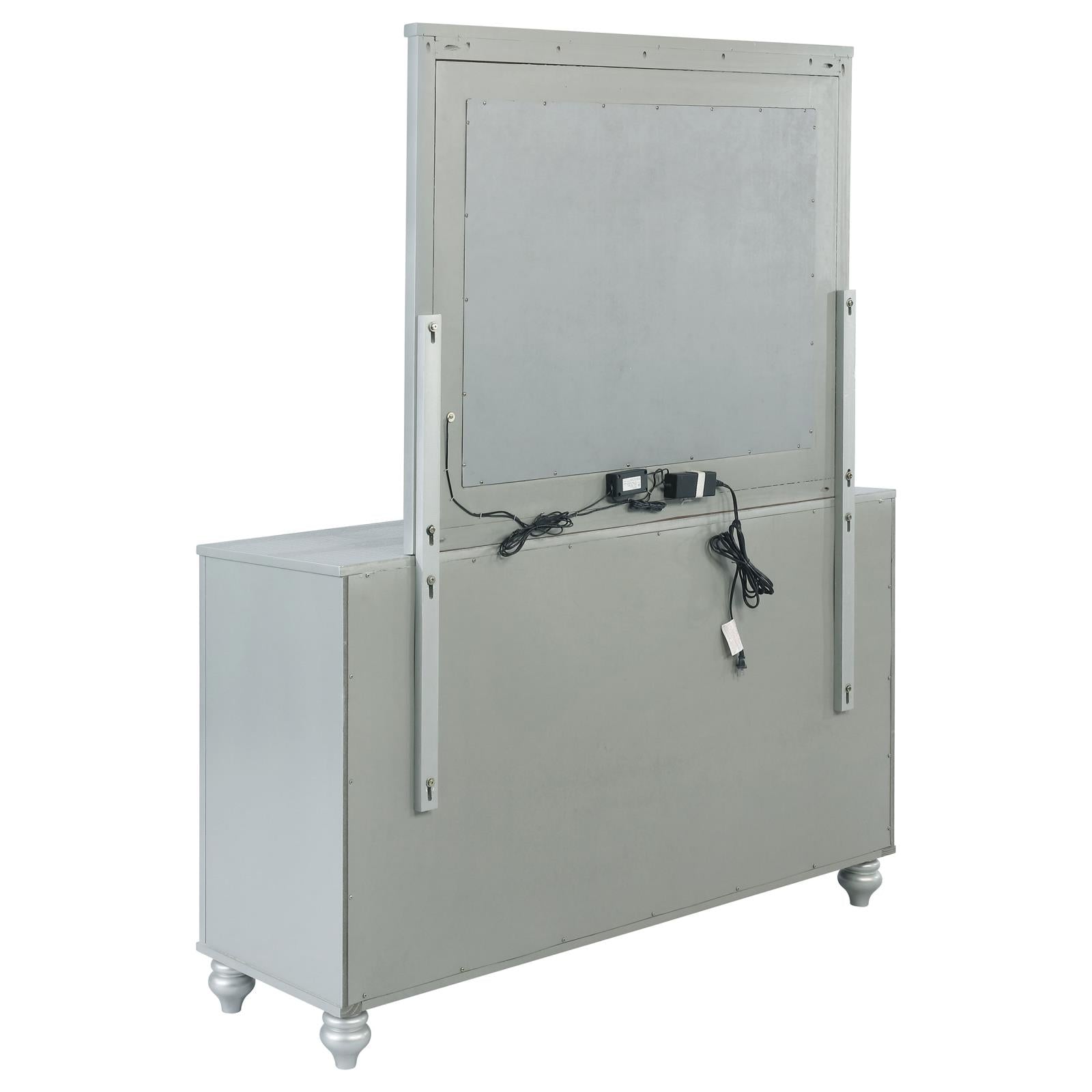 Gunnison 6-drawer Dresser with Mirror Silver Metallic - 223213M - Bien Home Furniture &amp; Electronics