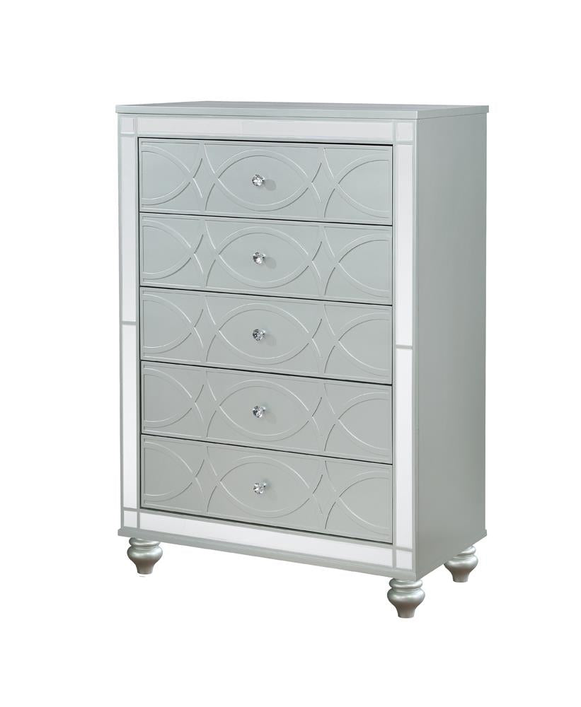 Gunnison Silver Metallic 5-Drawer Chest - 223215 - Bien Home Furniture &amp; Electronics