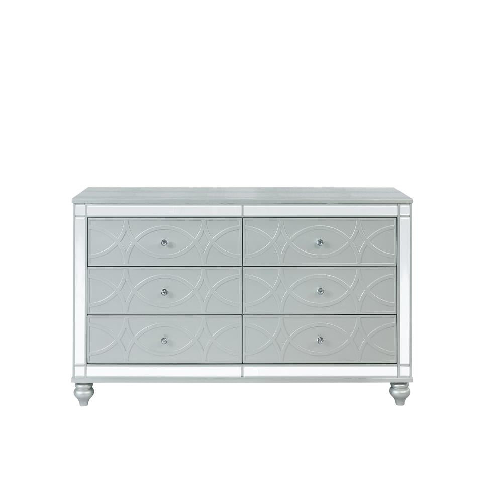 Gunnison Silver Metallic 6-Drawer Dresser - 223213 - Bien Home Furniture &amp; Electronics