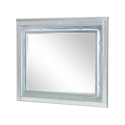 Gunnison Silver Metallic Dresser Mirror with LED Lighting - 223214 - Bien Home Furniture &amp; Electronics
