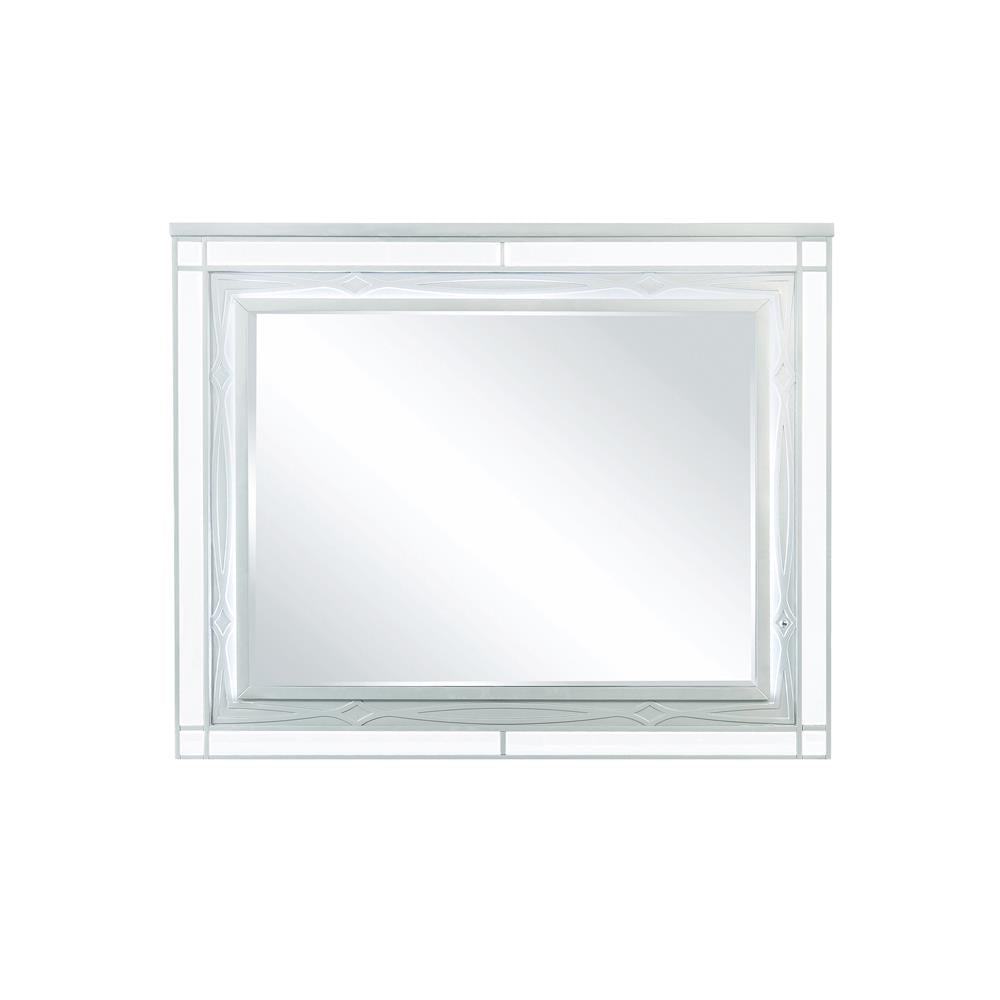 Gunnison Silver Metallic Dresser Mirror with LED Lighting - 223214 - Bien Home Furniture &amp; Electronics