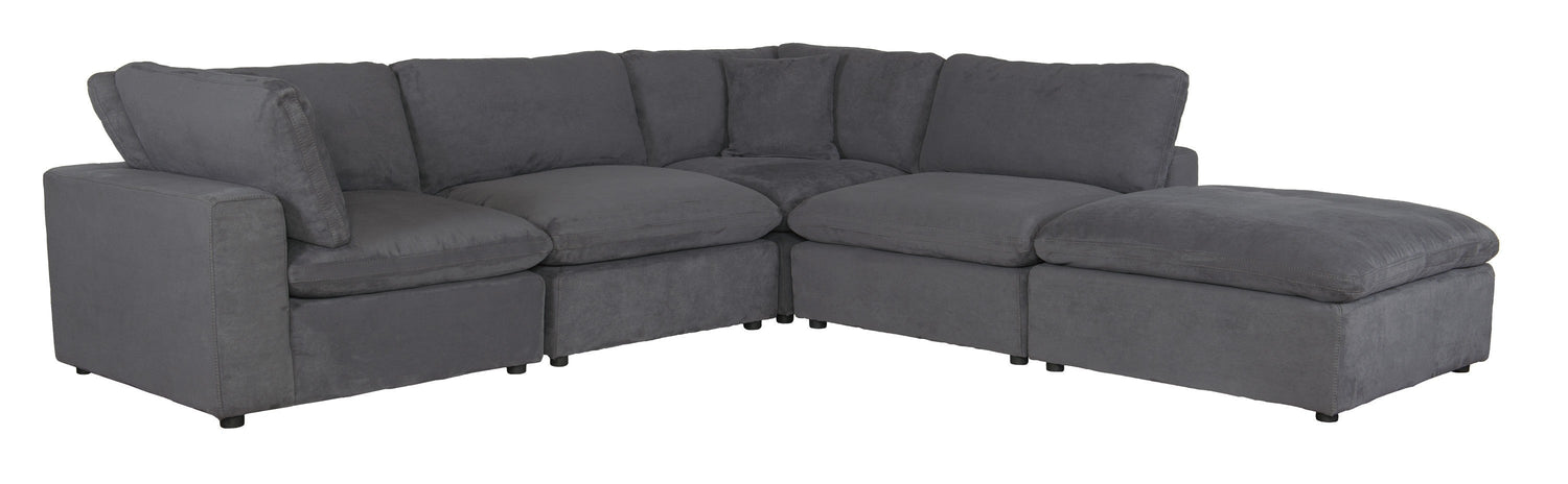 Guthrie Gray Modular 5-Piece Modular Sectional with Ottoman - 9546GY*5OT - Bien Home Furniture &amp; Electronics
