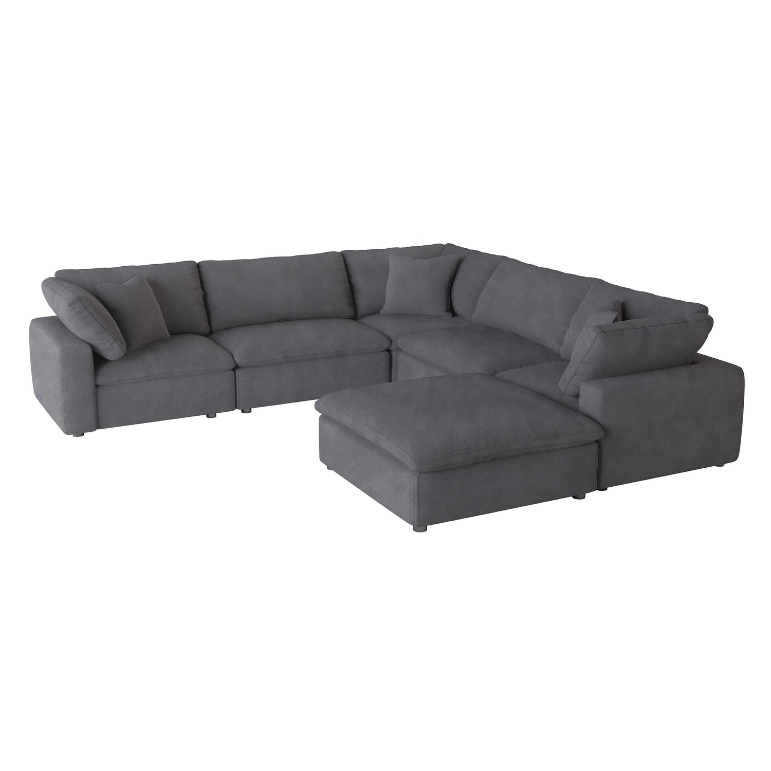 Guthrie Gray Modular 6-Piece Modular Sectional with Ottoman - 9546GY*6OT - Bien Home Furniture &amp; Electronics
