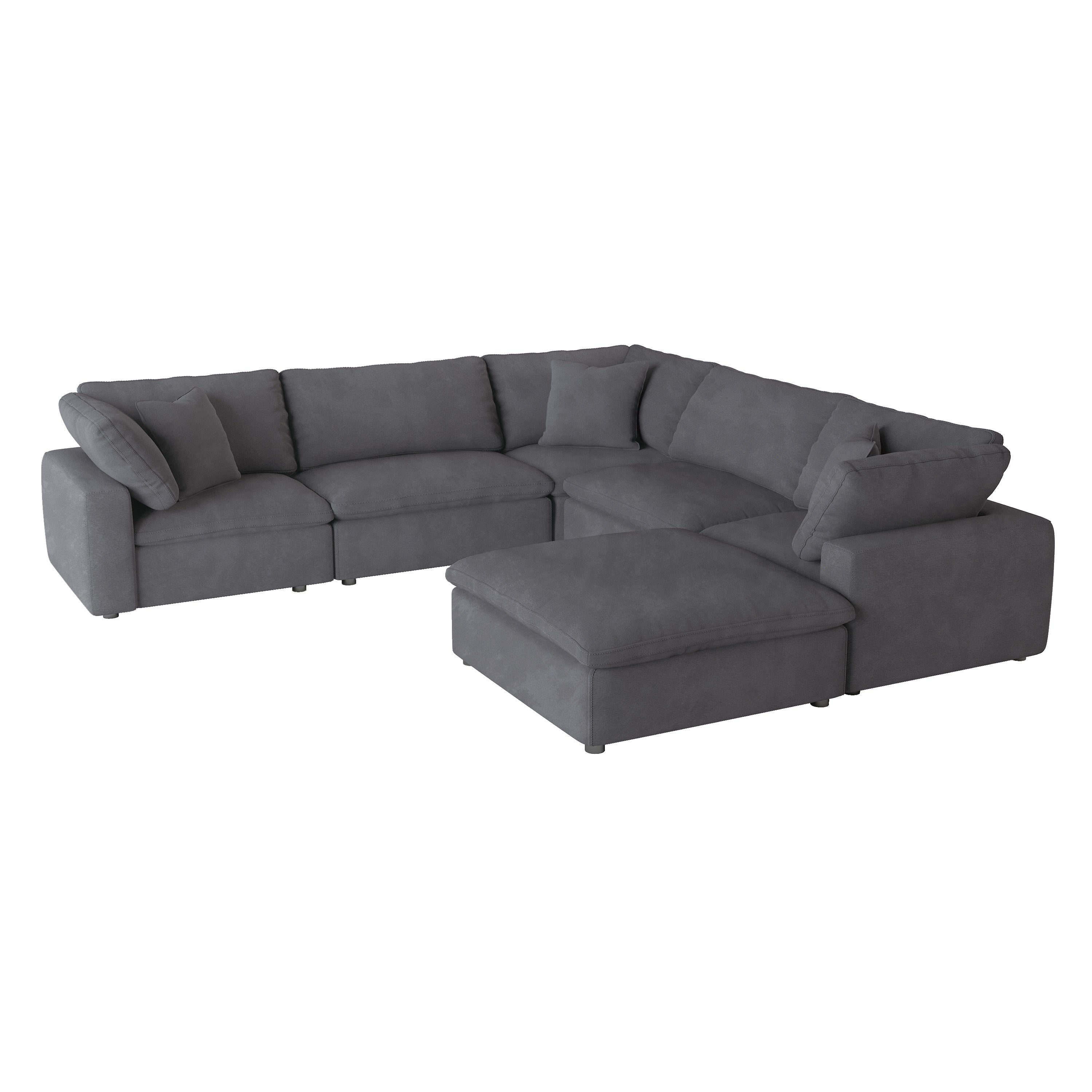 Guthrie Gray Modular 6-Piece Modular Sectional with Ottoman - 9546GY*6OT - Bien Home Furniture &amp; Electronics