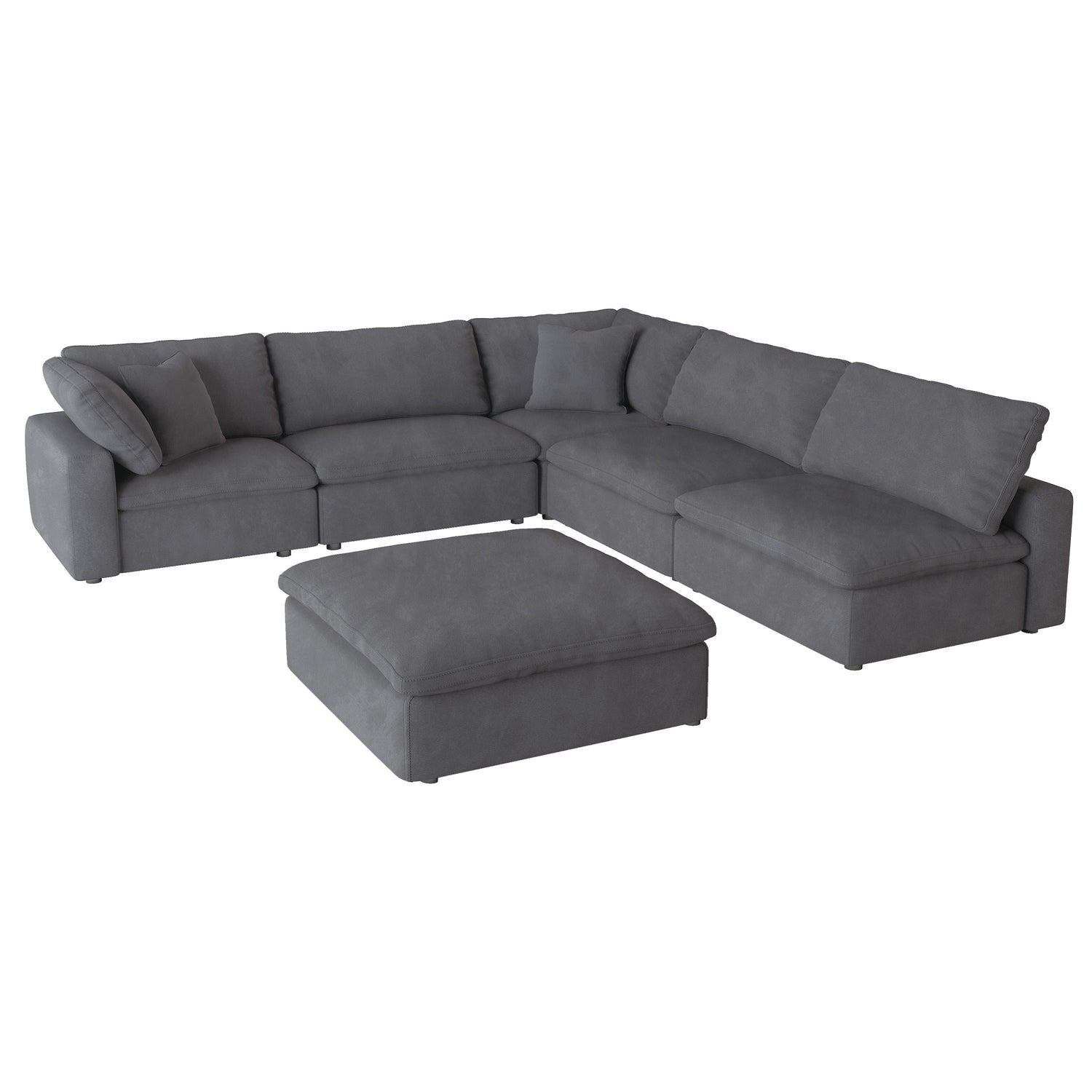 Guthrie Gray Modular 6-Piece Modular Sectional with Ottoman - 9546GY*6OT - Bien Home Furniture &amp; Electronics