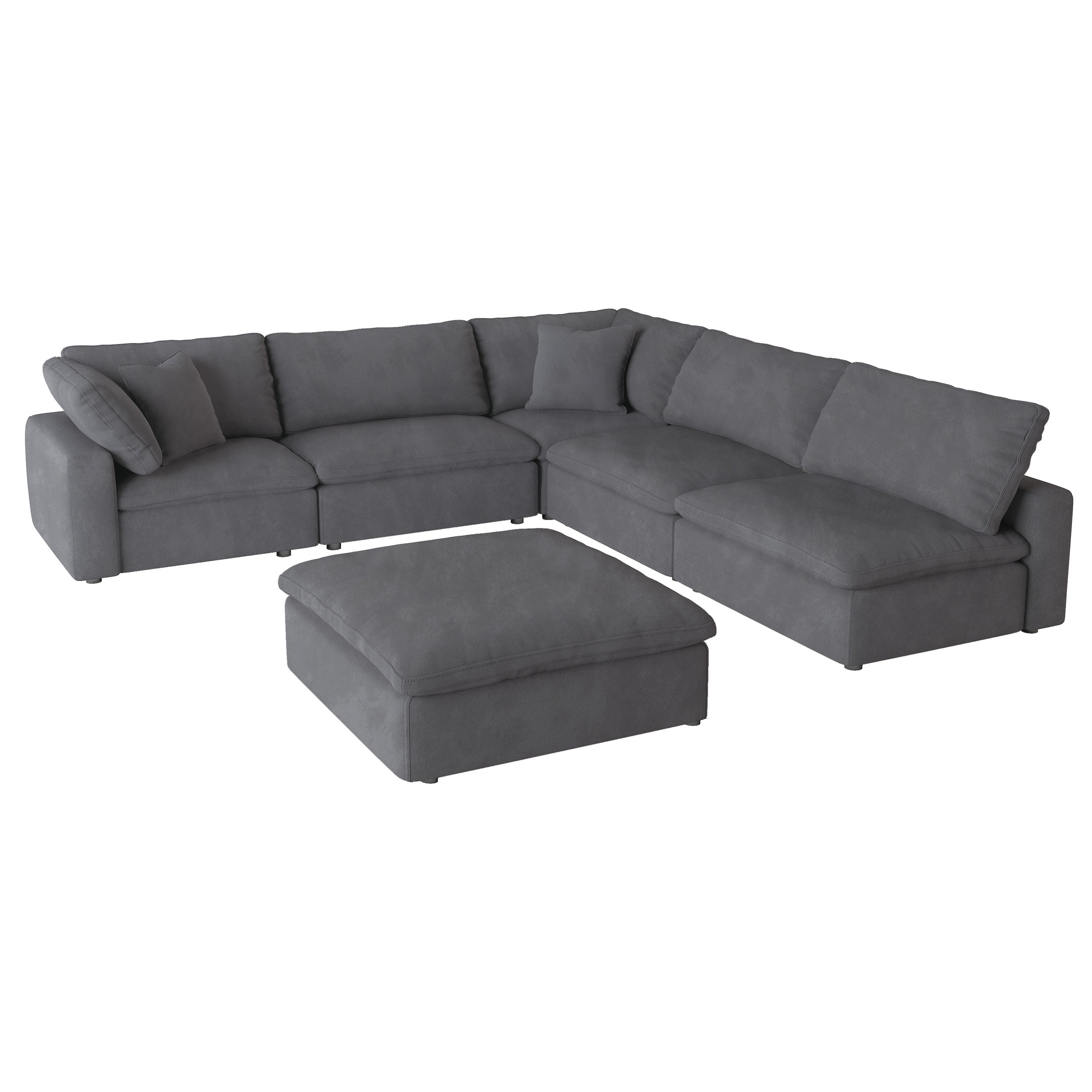 Guthrie Gray Modular 6-Piece Modular Sectional with Ottoman - 9546GY*6OT - Bien Home Furniture &amp; Electronics
