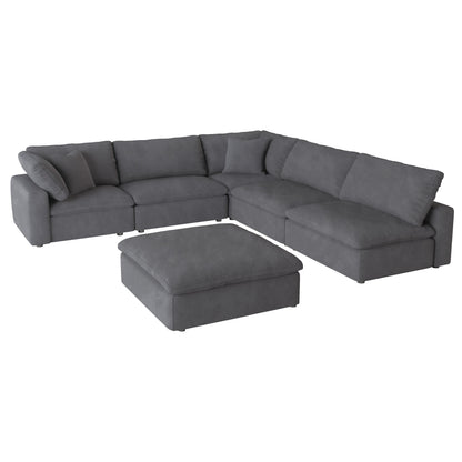 Guthrie Gray Modular 6-Piece Modular Sectional with Ottoman - 9546GY*6OT - Bien Home Furniture &amp; Electronics