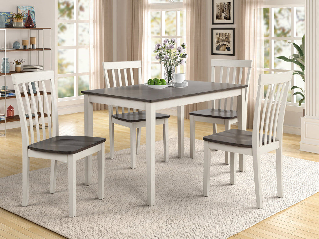 Brody White/Gray 5-Piece Dining Set - 2182SET-WH/GY - Bien Home Furniture &amp; Electronics