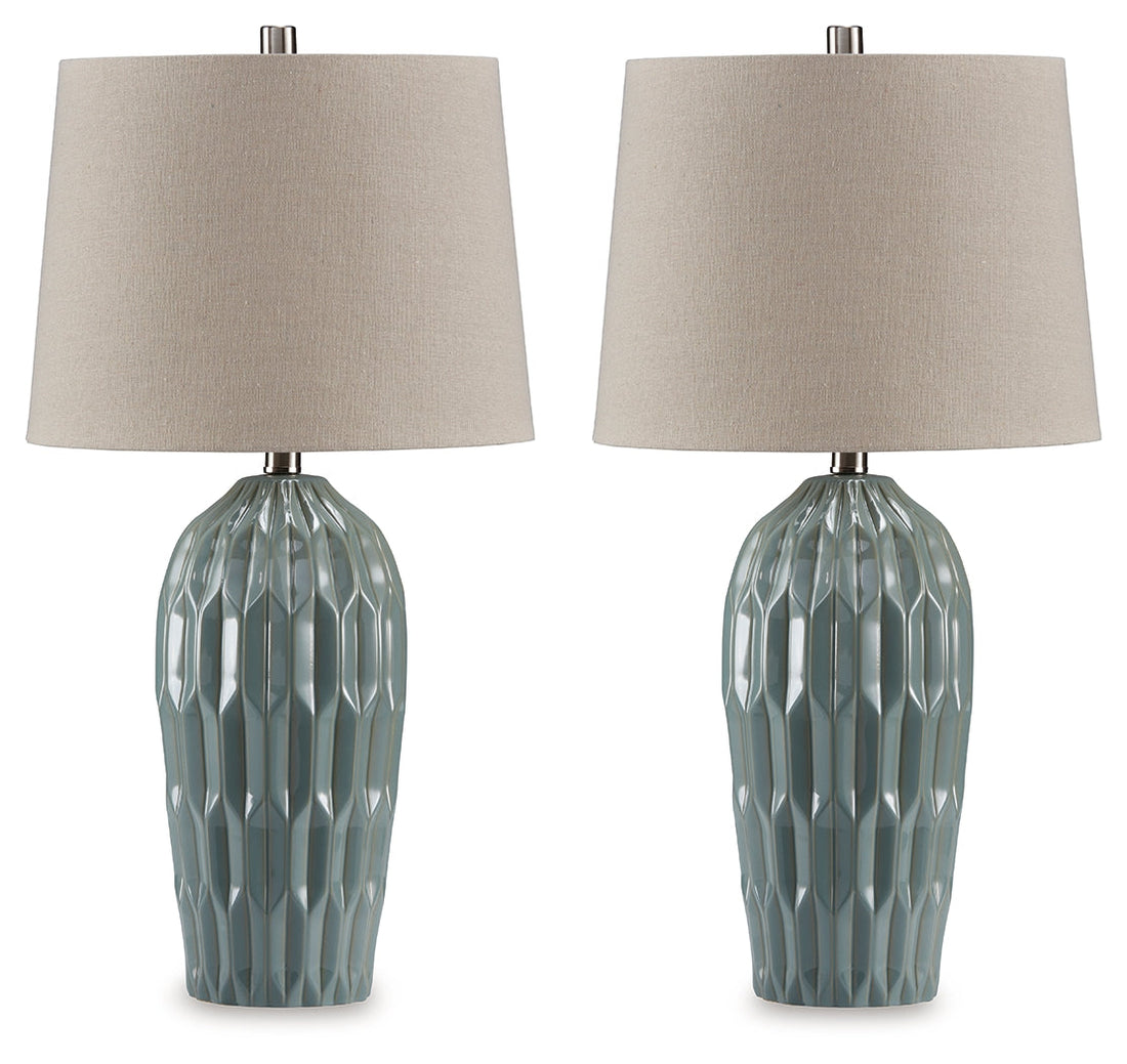 Hadbury Pale Blue/Teal Table Lamp (Set of 2) - L178034 - Bien Home Furniture &amp; Electronics