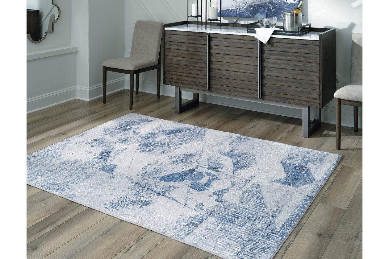 Haddam Blue/Gray/Cream Medium Rug - R405462 - Bien Home Furniture &amp; Electronics