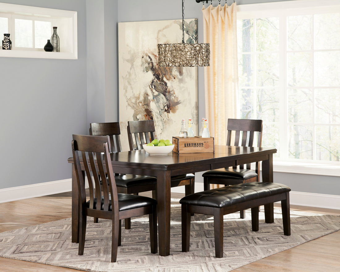 Haddigan Dark Brown Extendable Dining Set - SET | D596-35 | D596-01(2) - Bien Home Furniture &amp; Electronics