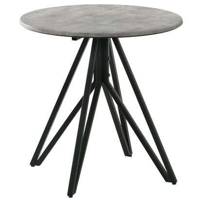 Hadi Round End Table with Hairpin Legs Cement/Gunmetal - 736177 - Bien Home Furniture &amp; Electronics