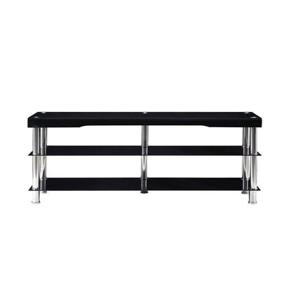 Hakea Black Glass-Top 62” TV Stand - SET | 4572BK-63T | 4572-63B - Bien Home Furniture &amp; Electronics