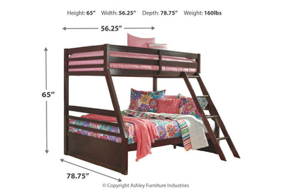 Halanton Dark Brown Twin over Full Bunk Bed - SET | B328-58P | B328-58R - Bien Home Furniture &amp; Electronics