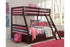 Halanton Dark Brown Twin over Full Bunk Bed with 1 Large Storage Drawer - SET | B328-50 | B328-58P | B328-58R - Bien Home Furniture & Electronics