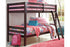 Halanton Dark Brown Twin over Twin Bunk Bed with Ladder - B328-59 - Bien Home Furniture & Electronics