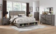 Hallanden Gray Footboard Storage Upholstered Panel Bedroom Set - SET | B649-56 | B649-58 | B649-97 | B649-92 | B649-46 - Bien Home Furniture & Electronics
