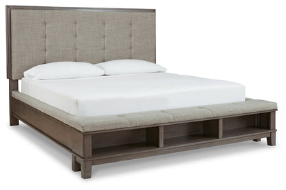 Hallanden Gray King Panel Bed with Storage - SET | B649-56 | B649-58 | B649-97 - Bien Home Furniture &amp; Electronics