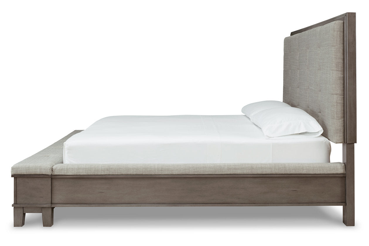 Hallanden Gray King Panel Bed with Storage - SET | B649-56 | B649-58 | B649-97 - Bien Home Furniture &amp; Electronics