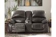 Hallstrung Gray Power Reclining Loveseat with Console - U5240318 - Bien Home Furniture & Electronics