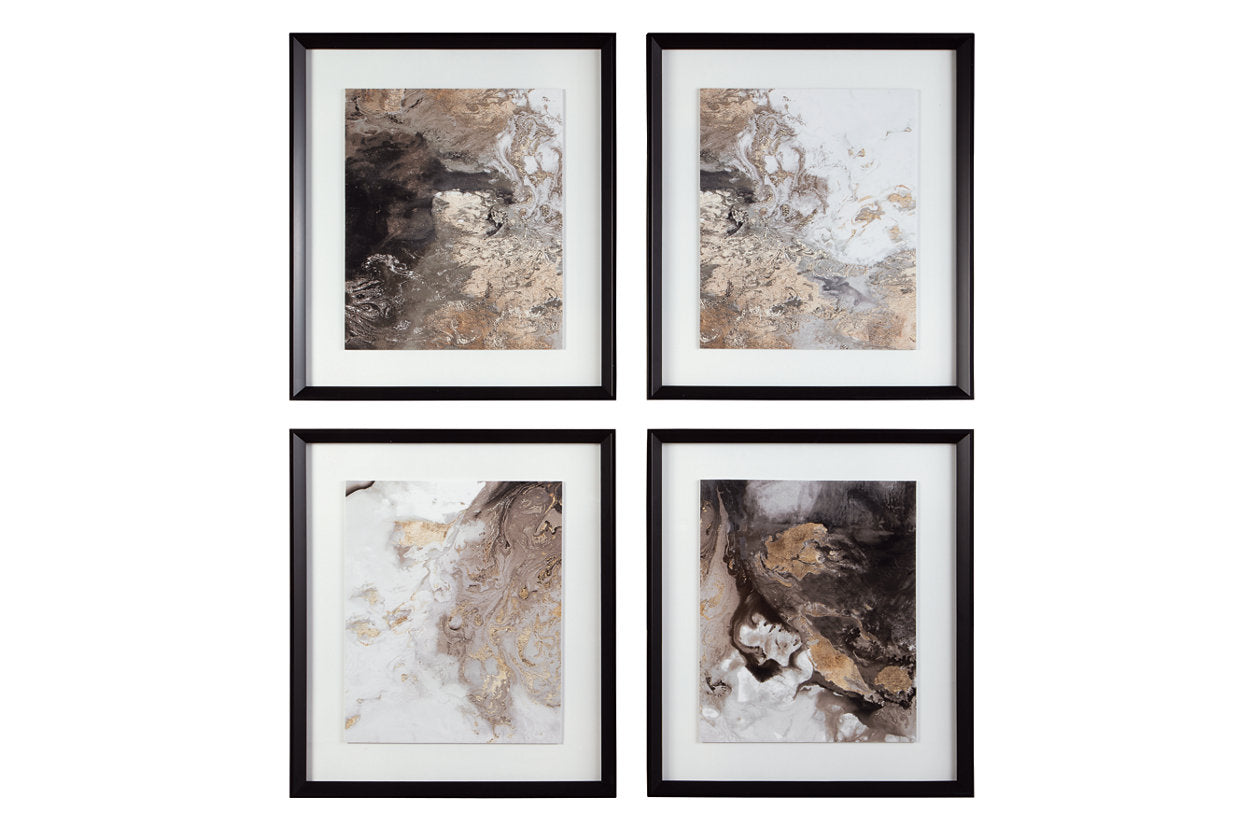 Hallwood Multi Wall Art, Set of 4 A8000306 Bien Home Furniture