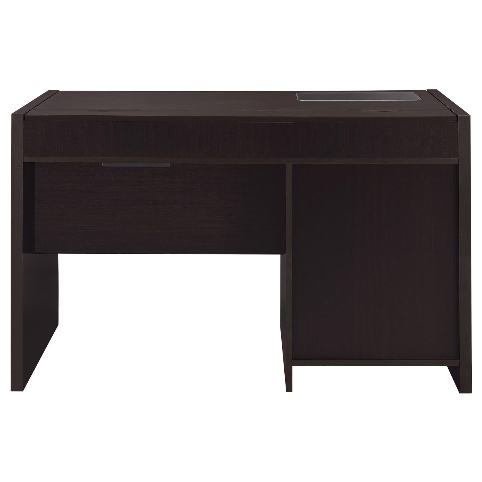 Halston Cappuccino Rectangular Connect-it Office Desk - 800702 - Bien Home Furniture &amp; Electronics