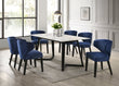 Hamilton WHITE Blue Dining Table + 6 Chair Set - HAMILTON WHITE BLUE - Bien Home Furniture & Electronics