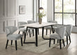 Hamilton WHITE Silver Dining Table + 6 Chair Set - HAMILTON WHITE SILVER - Bien Home Furniture & Electronics