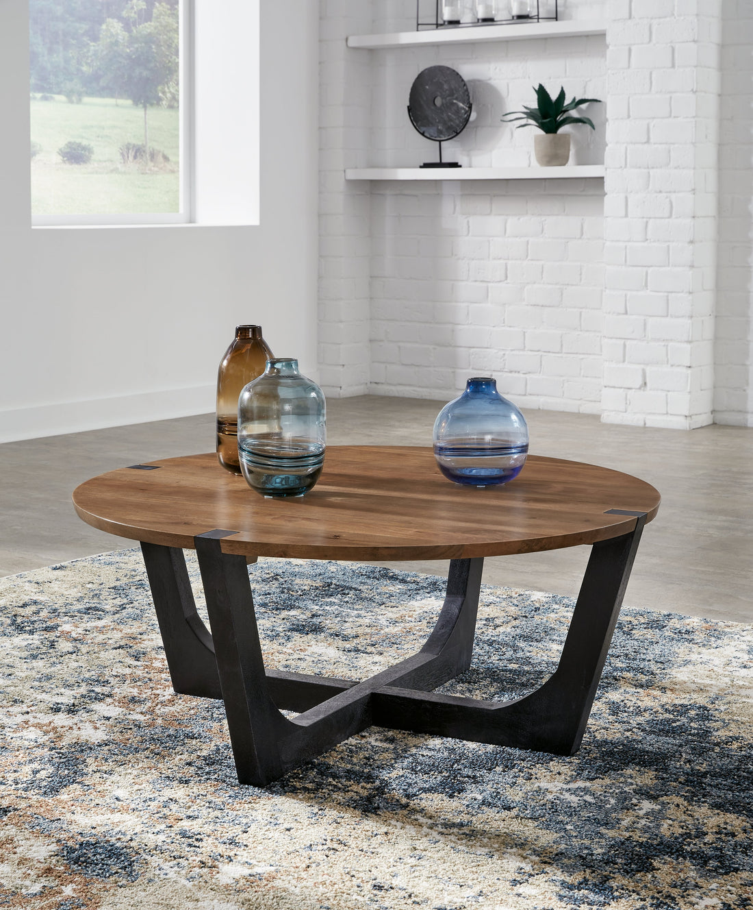 Hanneforth Brown/Black Coffee Table - T726-8 - Bien Home Furniture &amp; Electronics